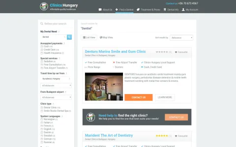 Clinics Hungary (clinicshungary.com) – projektképernyőkép 3