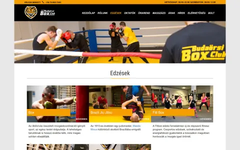 Budaörsi Box Club (budaorsiboxclub.hu) – projektképernyőkép 3