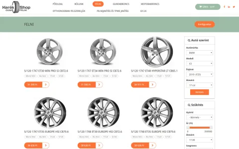 KerékShop (kerekshop.com) – projektképernyőkép 4