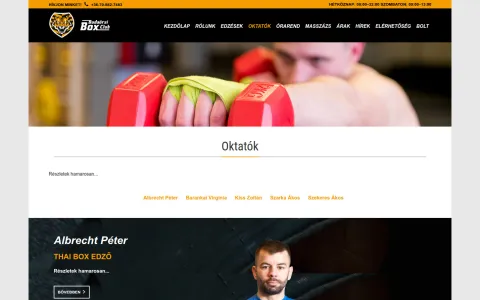 Budaörsi Box Club (budaorsiboxclub.hu) – projektképernyőkép 5