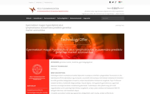 Pécsi Tudományegyetem – Technológia-transzfer Iroda (innovacio.pte.hu) – projektképernyőkép 2