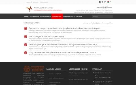 Pécsi Tudományegyetem – Technológia-transzfer Iroda (innovacio.pte.hu) – projektképernyőkép 4