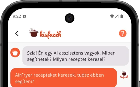 Kisfazék AI assistant recommending recipes available in the platform database